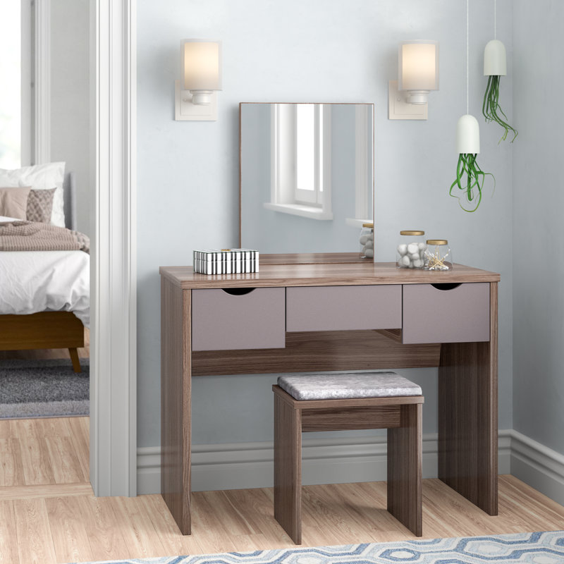 Zipcode Design Romane Dressing Table Set with Mirror & Reviews